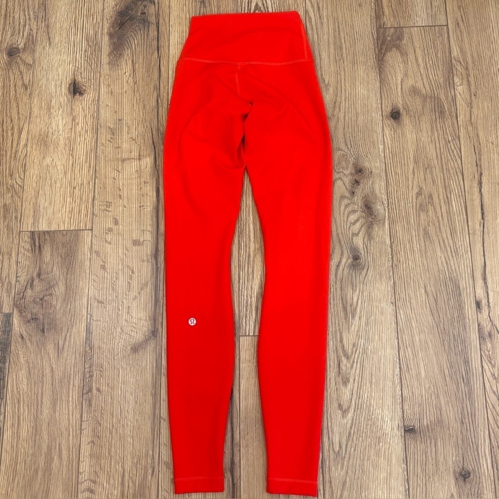 Lululemon Wunder Train Contour Fit High Rise Tight 28" In Hot Heat Size 2